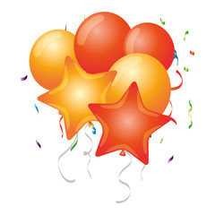 balloons helium floating with stars shape