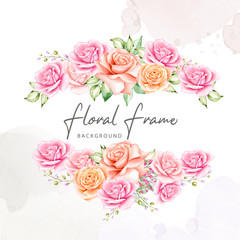 beautiful watercolor floral bouquet and frame collection