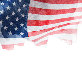 Fototapeta premium Closeup of grunge American flag