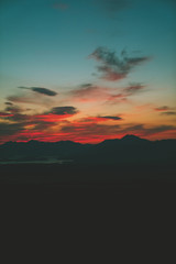 sunset in the mountains