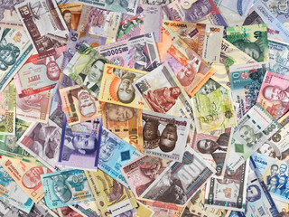Africa currency notes. African money, trade, economy...
