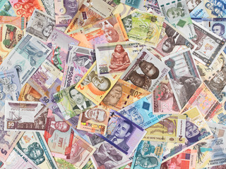 Fototapeta na wymiar Africa currency notes. African money, trade, economy...