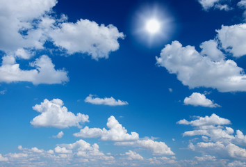 Obraz na płótnie Canvas Sun in blue sky.