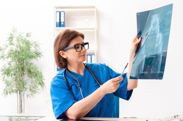 Female doctor radiologist working at the clinic 