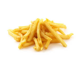 potato fry on white isolated background