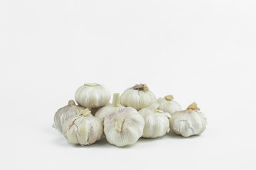 garlics isolated on white background
