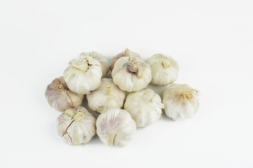 garlics isolated on white background