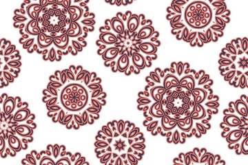 Mandala pattern. Seamless background pattern in oriental style. Vector. Textile design, fabric swatch ,wrapping paper, surface.