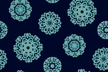 Mandala pattern. Seamless background pattern in oriental style. Vector. Textile design, fabric swatch ,wrapping paper, surface.