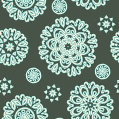 Mandala pattern. Seamless background pattern in oriental style. Vector. Textile design, fabric swatch ,wrapping paper, surface.