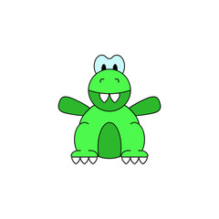 Obraz premium cartoon dinosaur toy colored icon. Signs and symbols can be used for web, logo, mobile app, UI, UX