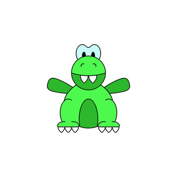 cartoon dinosaur toy colored icon. Signs and symbols can be used for web, logo, mobile app, UI, UX