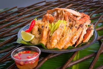 Fried sea food platter