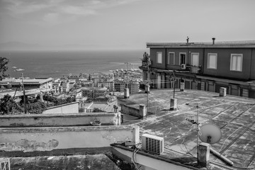 Obraz premium Naples, Italy - August 14, 2015 : View on the city of Naples from above.
