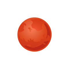 Mars red planet of solar system in flat style isolated on white background. © sabelskaya