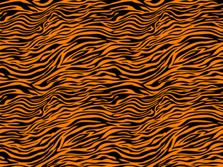 streep dieren jungle tijger zebra vacht structuurpatroon naadloos herhalend oranje geel zwart