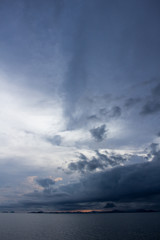 Sunset and stormy clouds