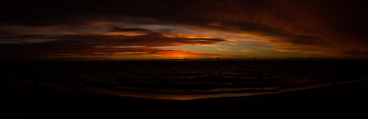 Fototapeta na wymiar Cloudy sunset panorama