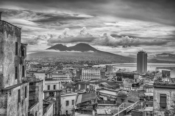 Naples, Italy - August 16, 2015 : A view over the rooftops of Naples.