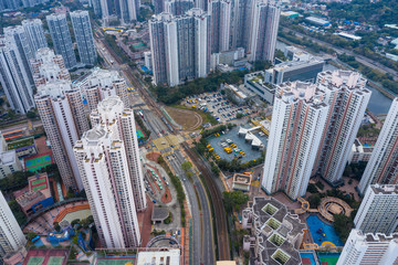 Aerial view of Hong Kong residential city