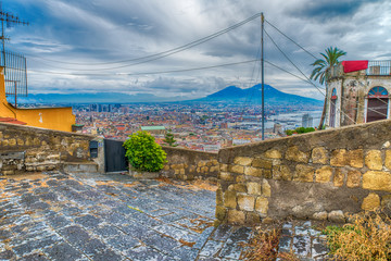 Naples, Italy - August 16, 2015 : A view over the rooftops of Naples.