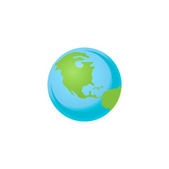 Vector illustration of solar system planet Earth in flat style.