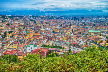 Naples, Italy - August 16, 2015 : A view over the rooftops of Naples.