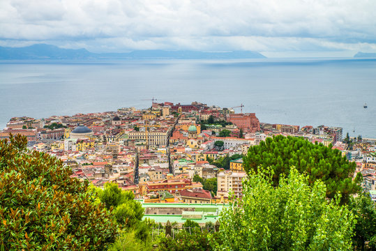 Naples, Italy - August 16, 2015 : A view over the rooftops of Naples.