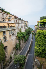 Naples, Sorrento Italy - August 10, 2015 : A view of the city of Sorrento.