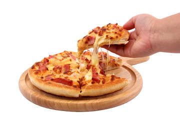 Italian pizza isolated on a white background.