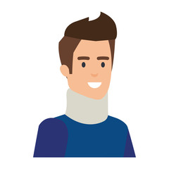 man with orthopedic collar