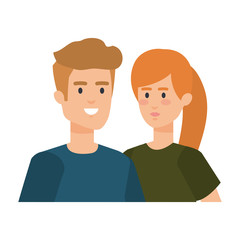 young couple avatars characters