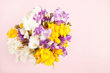 Bouquet flowers on background