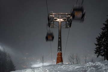 Night skiing in Saalbach