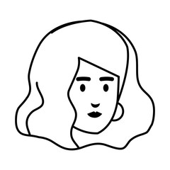beautiful and young woman head character