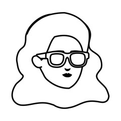 beautiful and young woman head character