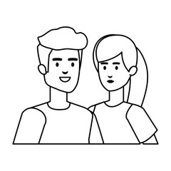 young couple avatars characters
