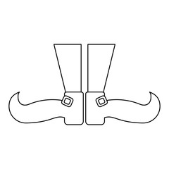 st patricks elf boots cartoon in black and white