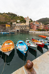 Fototapeta na wymiar Scorcio di Vernazza, Parco Naturale delle Cinque Terre, La Spezia, Mar Ligure, Liguria, Italia