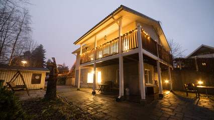 Portrait of a two stories house 