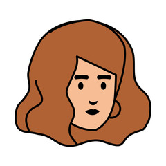 beautiful and young woman head character