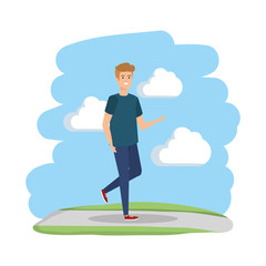 young and casual man character