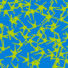 Urban UFO camouflage of various shades of blue and green colors