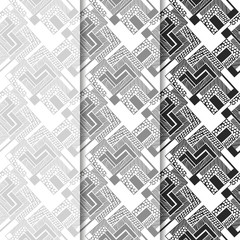 seamless geometric abstract pattern with waves of stripes and dots