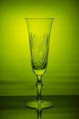 Bright colored light making its way through the glass.