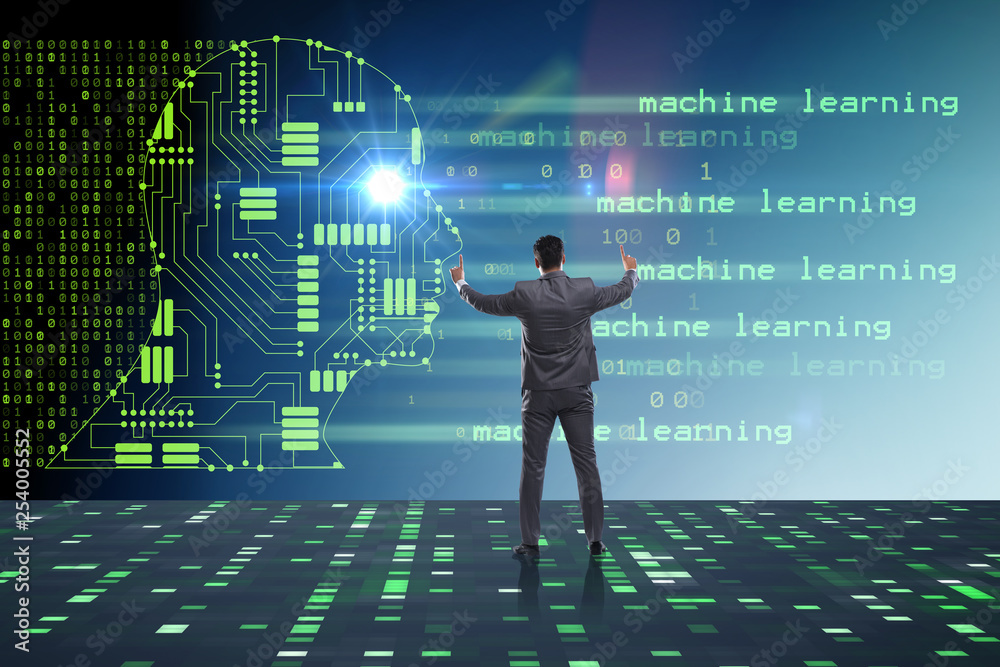 Wall mural cognitive computing and machine learning concept