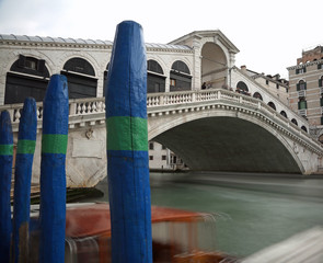 Famous Rialto Bridge and the Grand Canal is the major waterway i