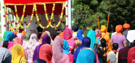 religious sikh rite with men and women