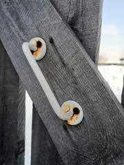 old key on wooden background