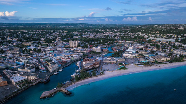 Barbados, Bridgetown, night skyline